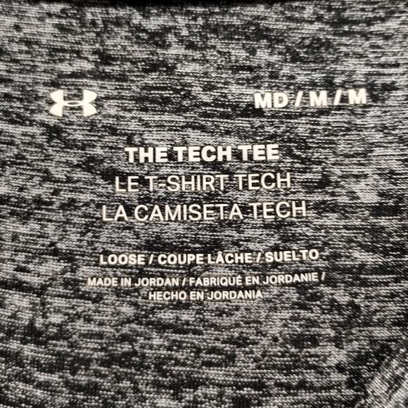 Under Armour Men's Size Medium UA Tech T-shirt Gray Black Loose Short Sleeve Tee - Picture 6 of 7